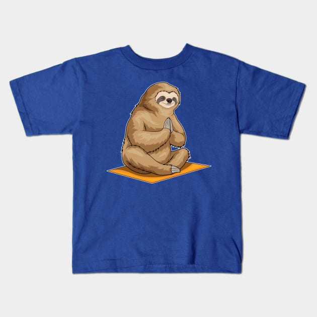 Sloth Fitness Yoga Meditation Kids T-Shirt by Markus Schnabel